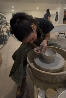 Adult pottery class with wheel throwing at Artworks in Potomac, MD